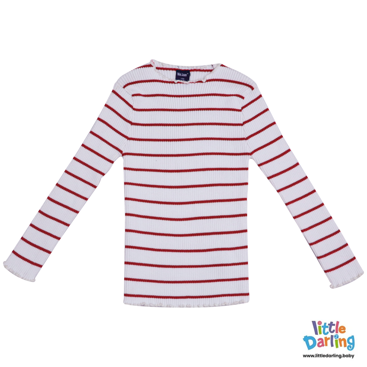 Baby High Neck Red Striped | Little Darling Price in Pakistan