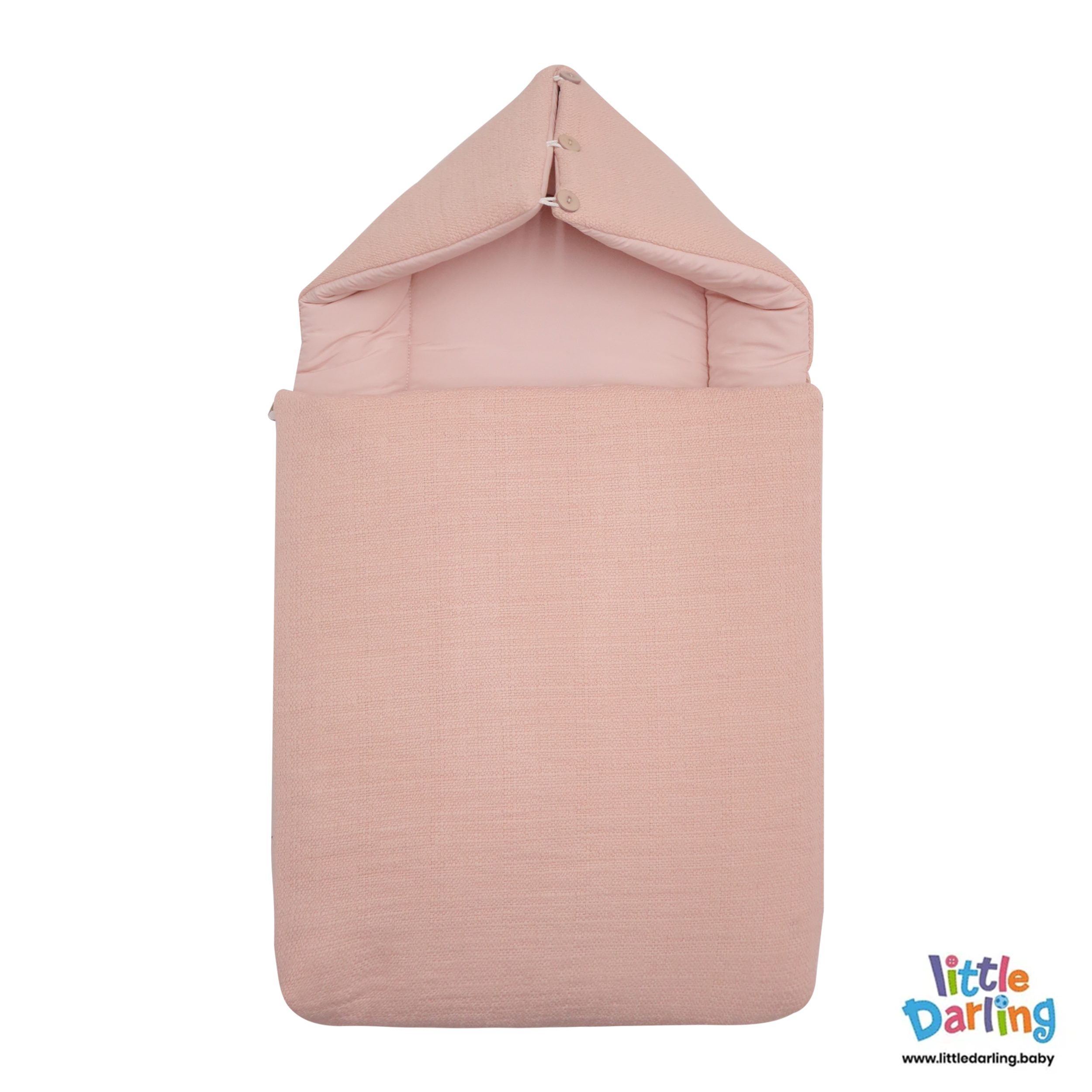 Baby Hooded Carry nest Plain Pink Color by Little Darling