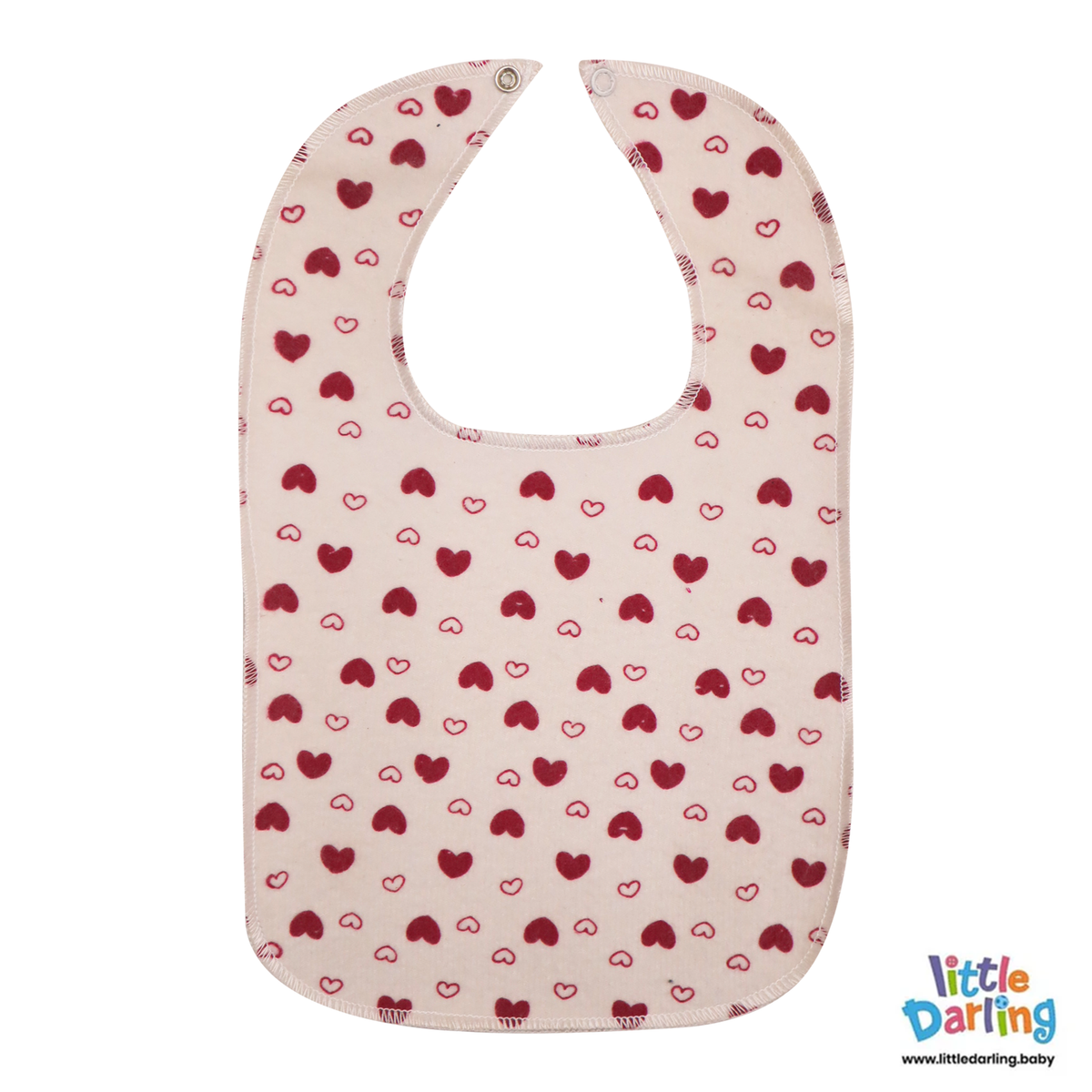 Baby Bibs Heart Print Pack of 1 | Little Darling Price in Pakistan