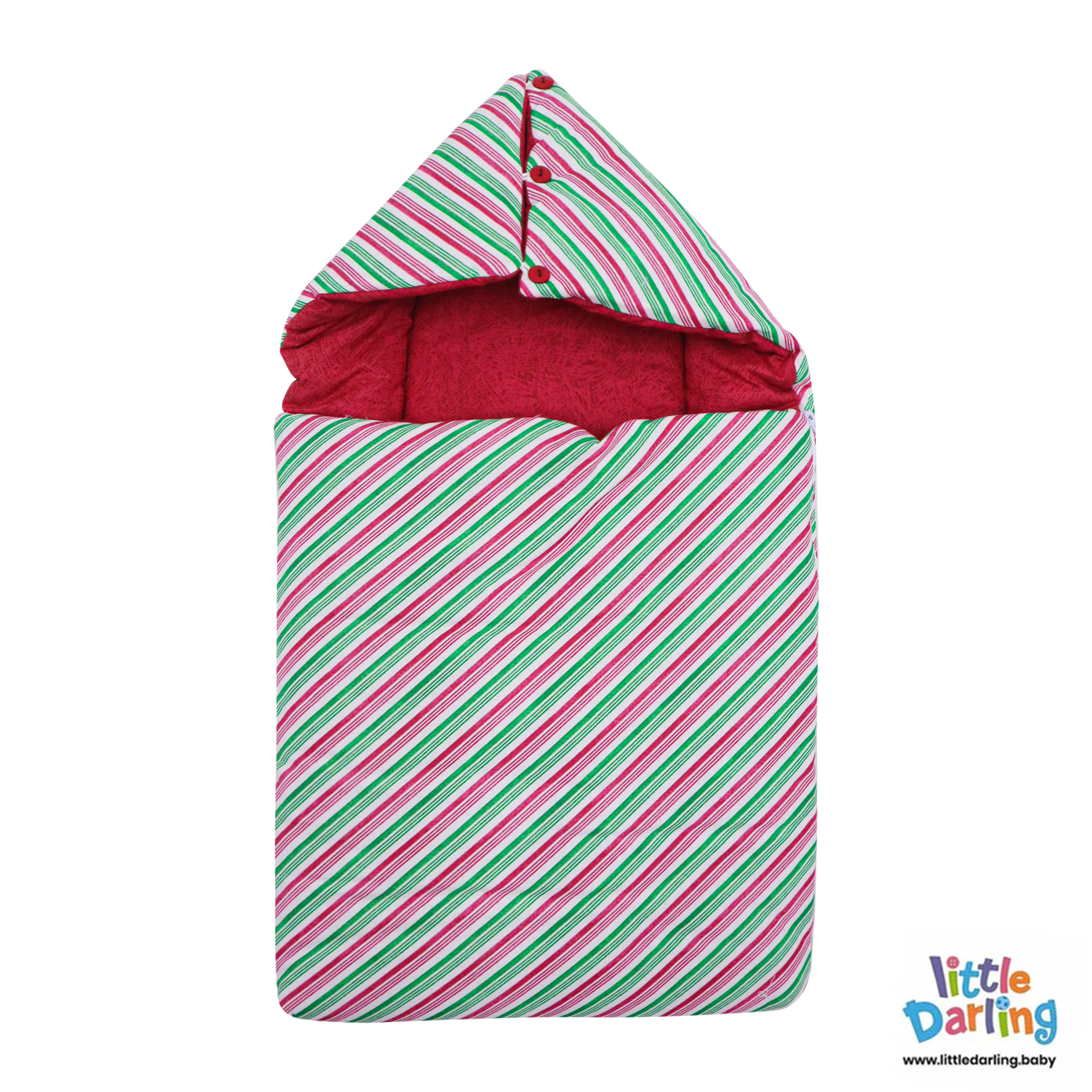 Baby Hooded Carry nest Striped Print by Little Darling