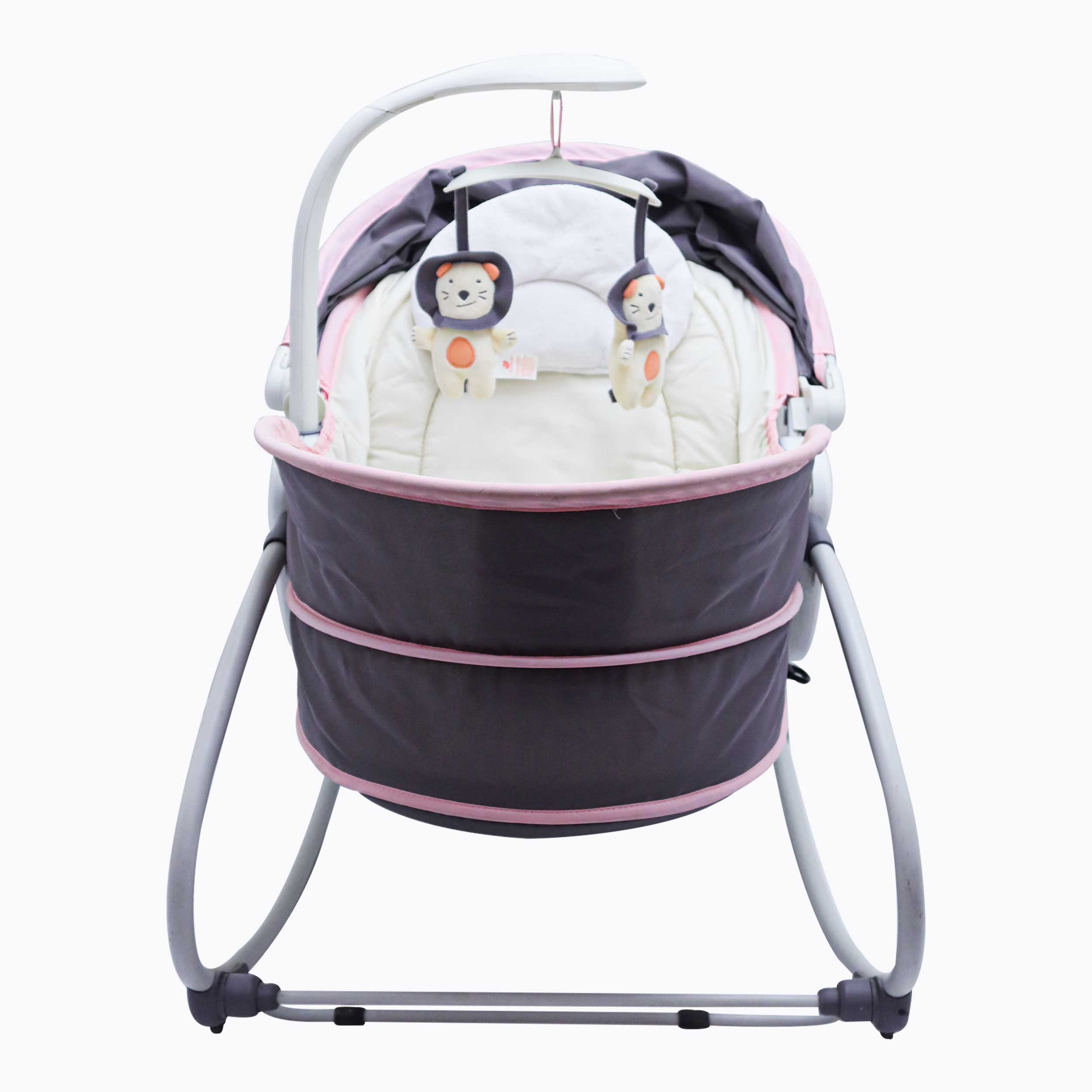 Electric Baby Cradle Rocker with Canopy & Hanging Toys