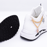 White Chunky Sneakers with Chain
