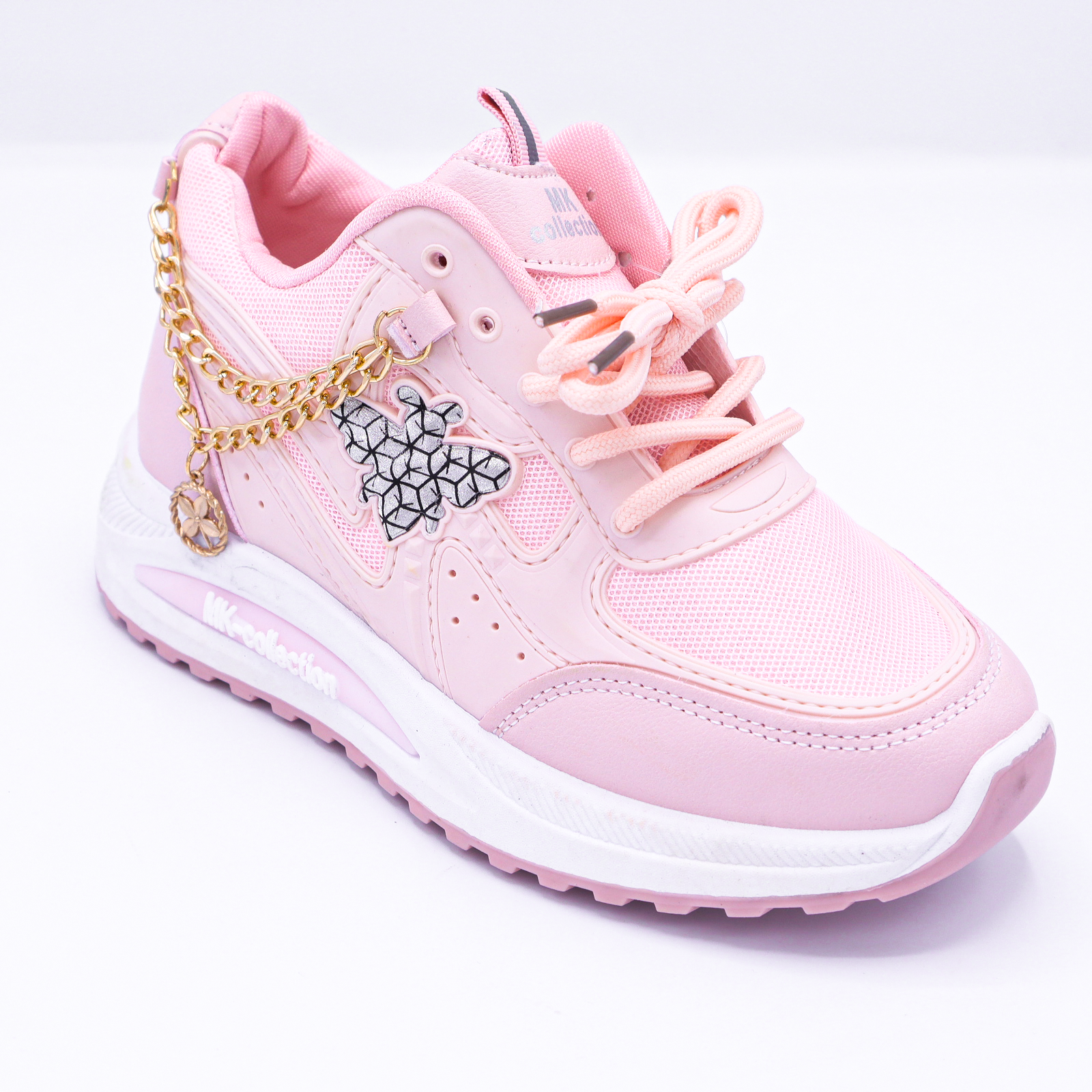 Pink Chunky Sneakers with Chain