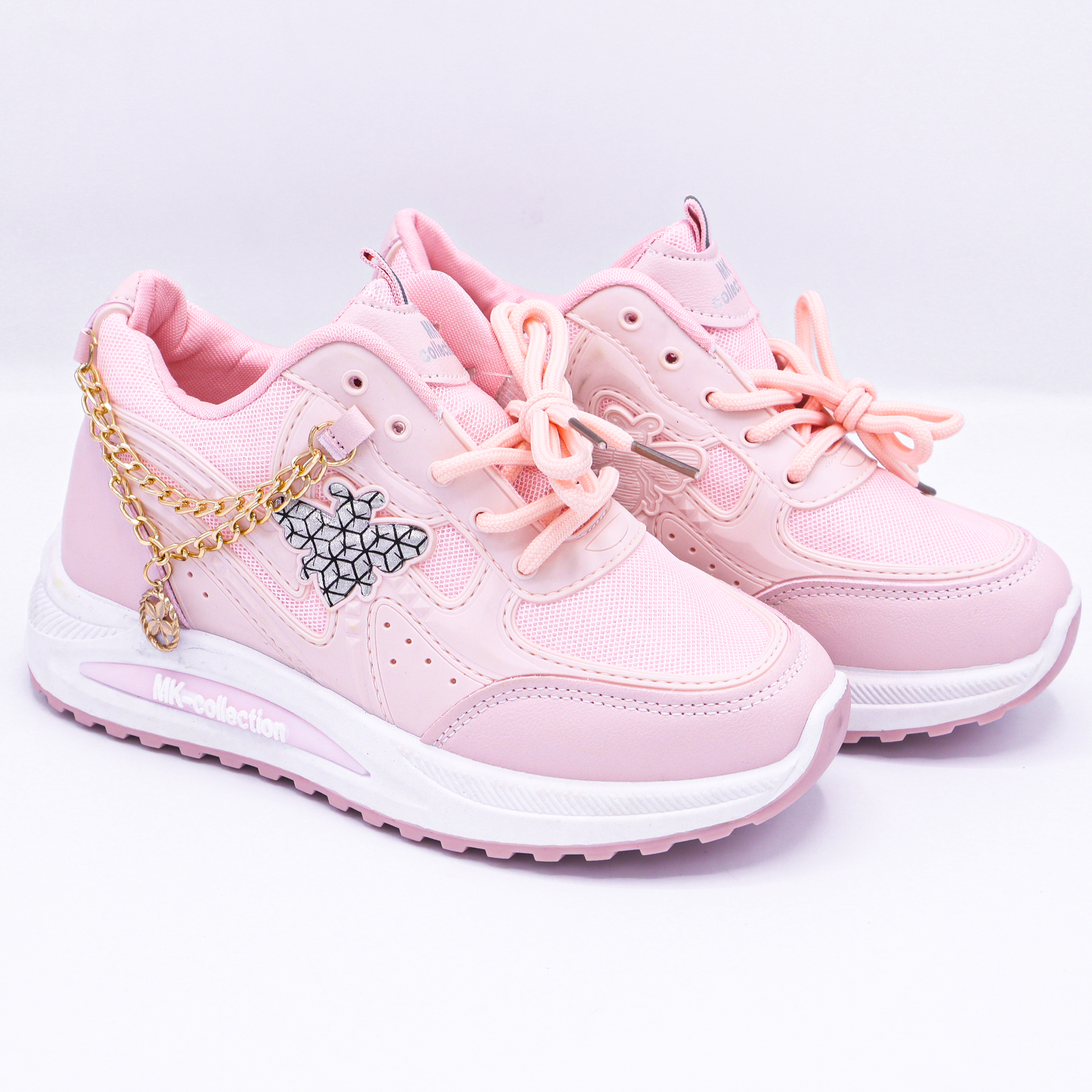 Pink Chunky Sneakers with Chain