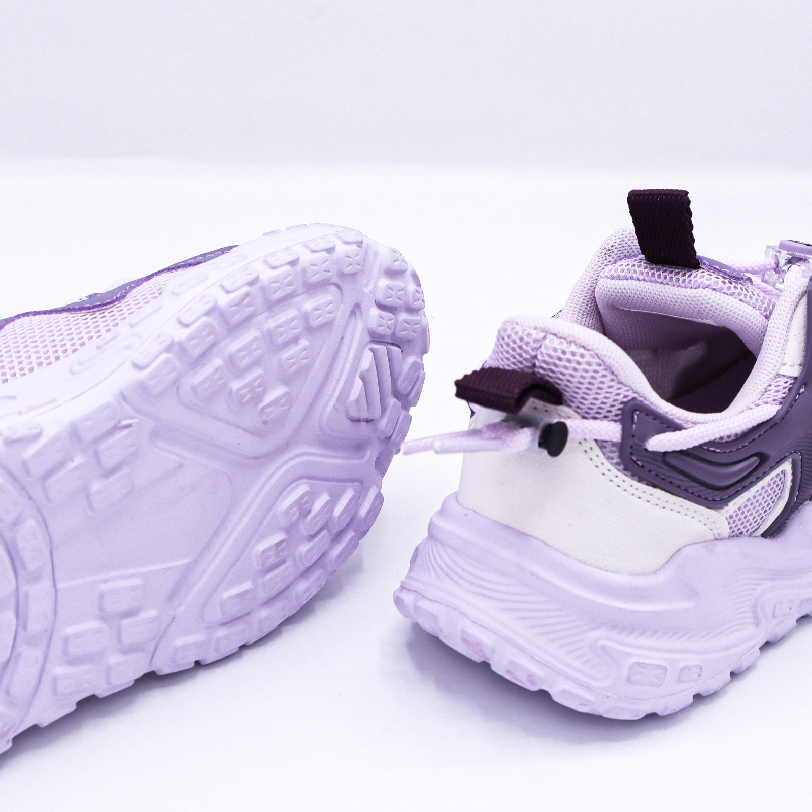 Purple Chunky Sneakers with Lock Lace
