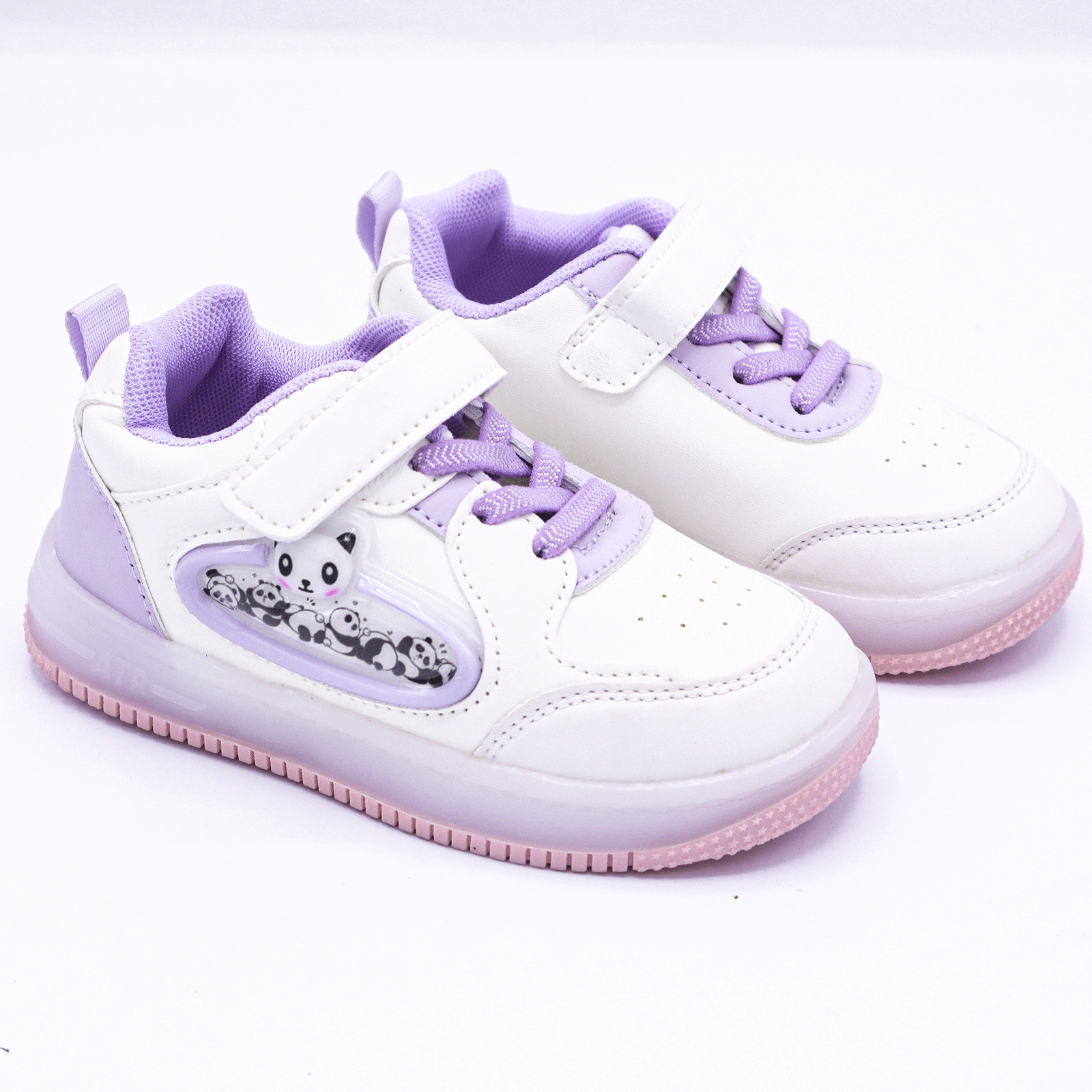 Cute Panda Kids Sneakers with Velcro Strap