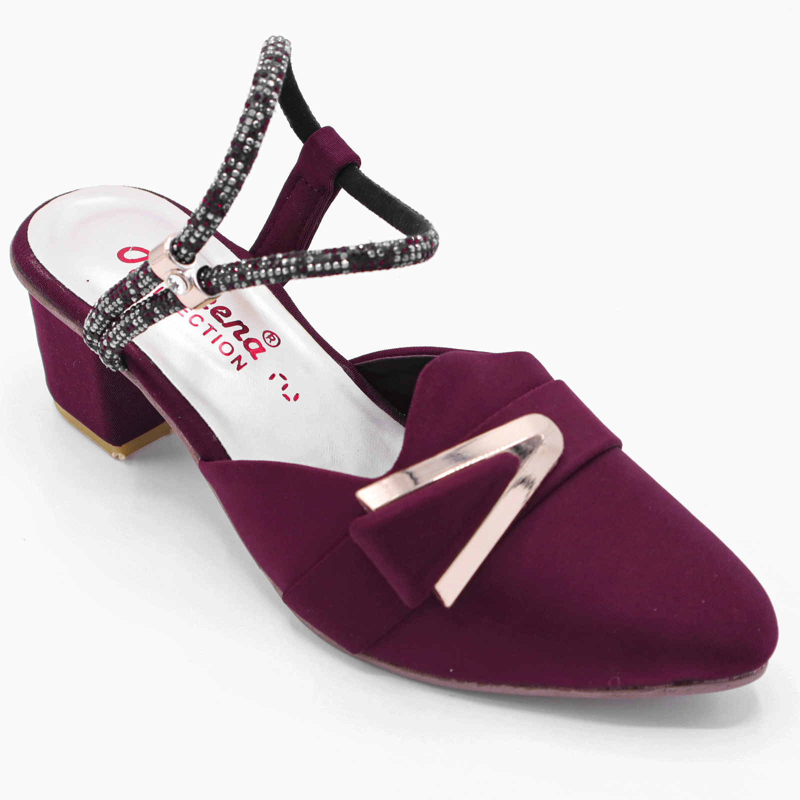 Girls Burgundy block Heel Sandals