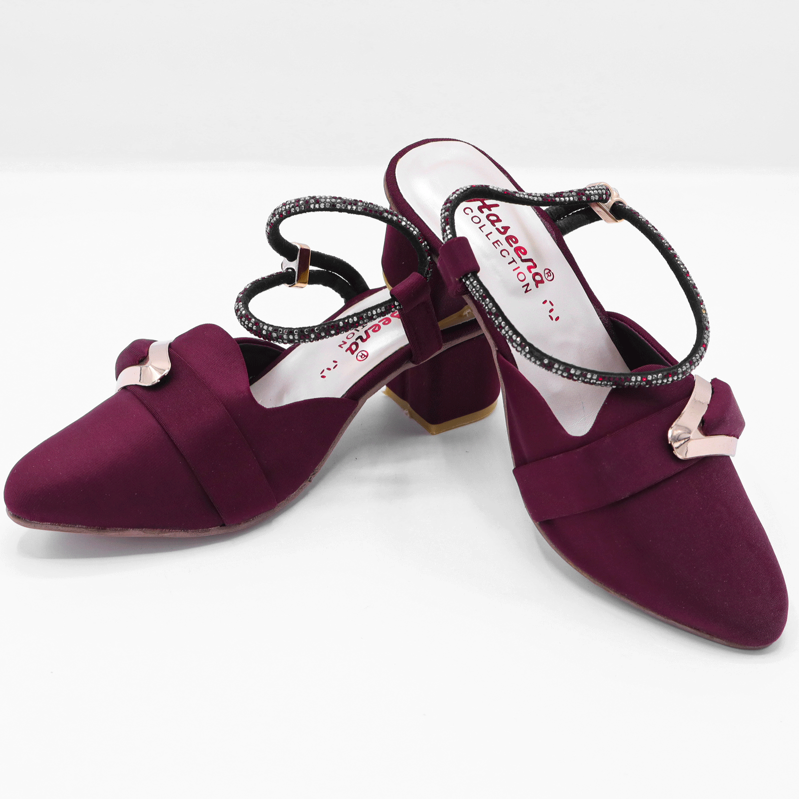 Girls Burgundy block Heel Sandals