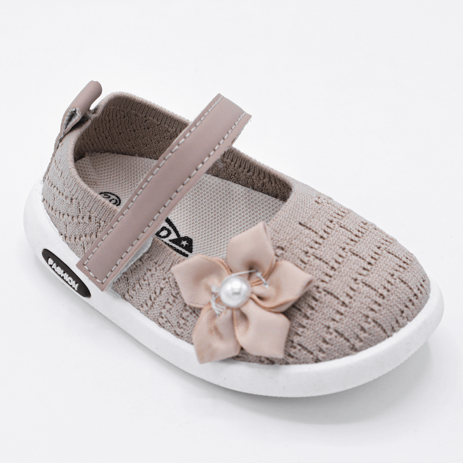 Beige Flower Mary Jane Shoes