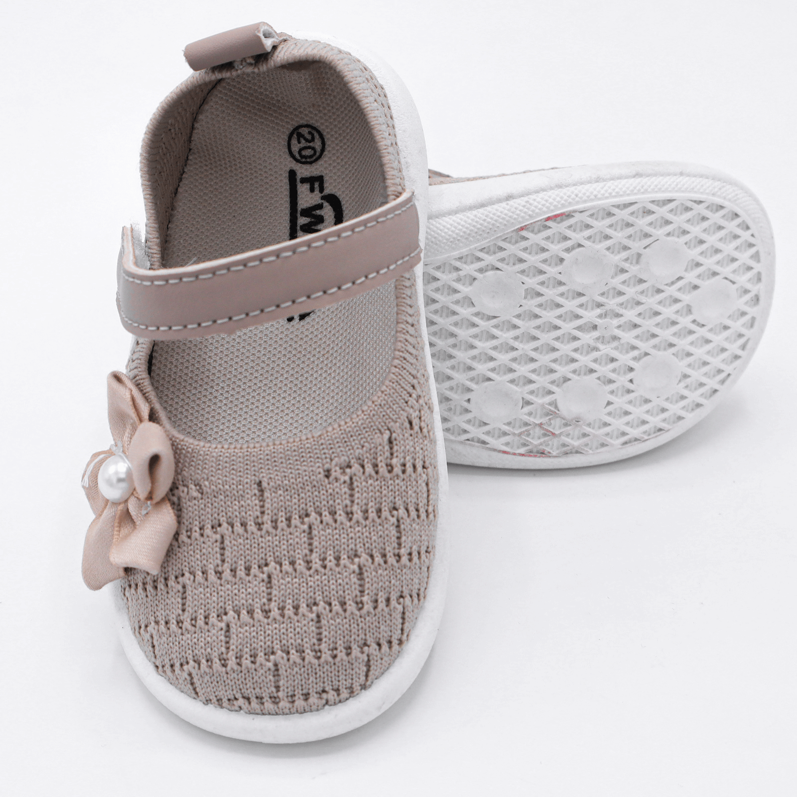 Beige Flower Mary Jane Shoes