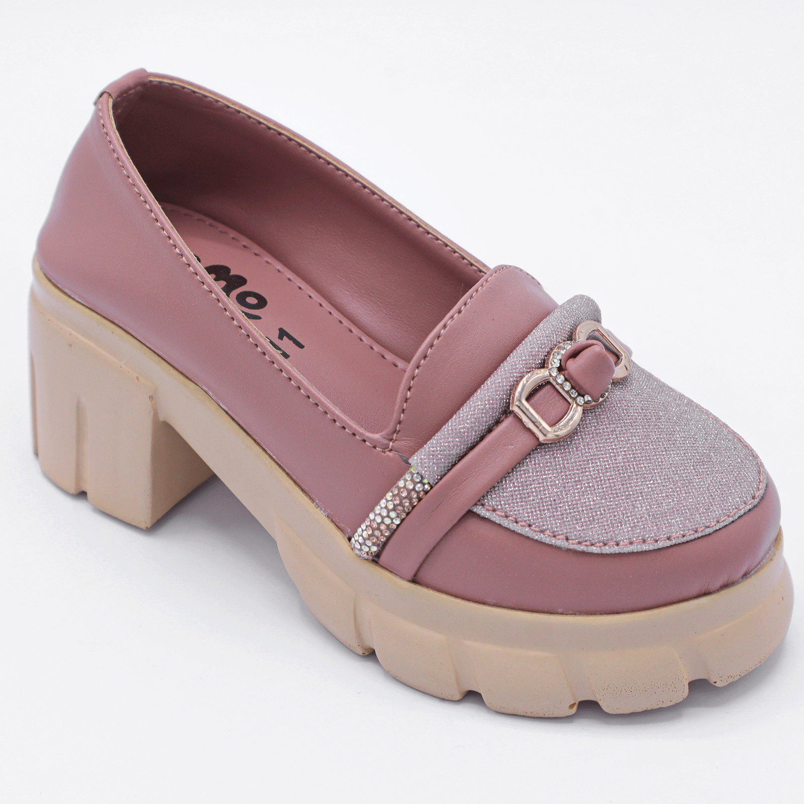 Girls Rose Glow Chunky Pumps Pink