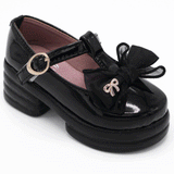 Girls bow Black Heel Pumps