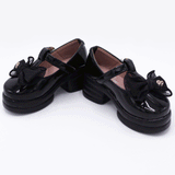 Girls bow Black Heel Pumps