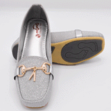 Girls Silver Shoes Glitter Ballet Flats