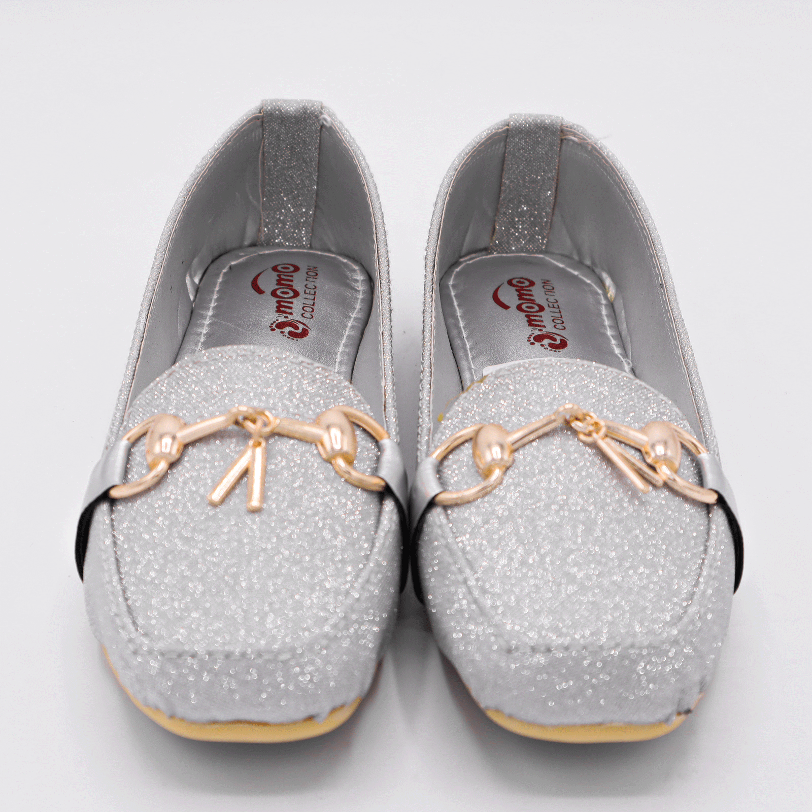 Girls Silver Shoes Glitter Ballet Flats