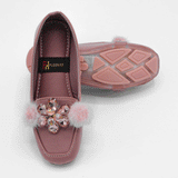 Girls Fancy Flower Pumps Pink