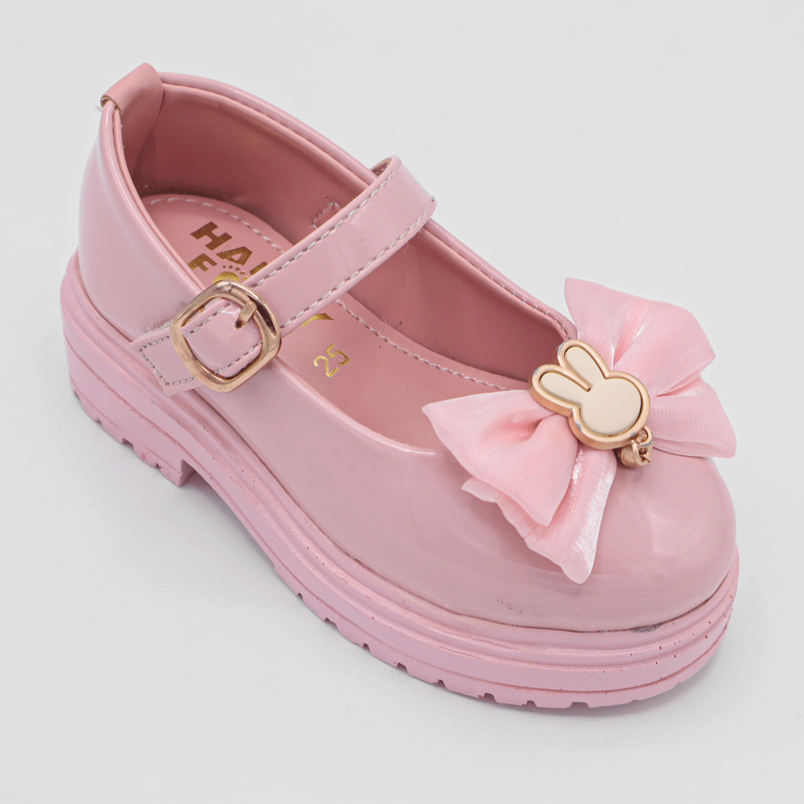 Girls Pink Bunny Bow Mary Jane Shoes