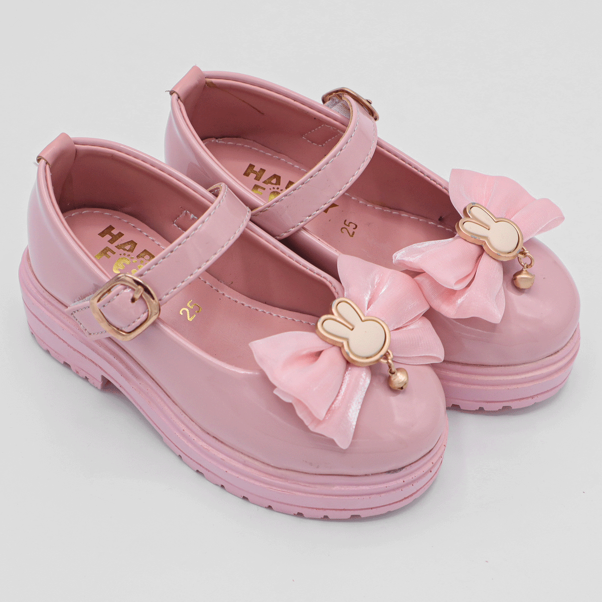 Girls Pink Bunny Bow Mary Jane Shoes