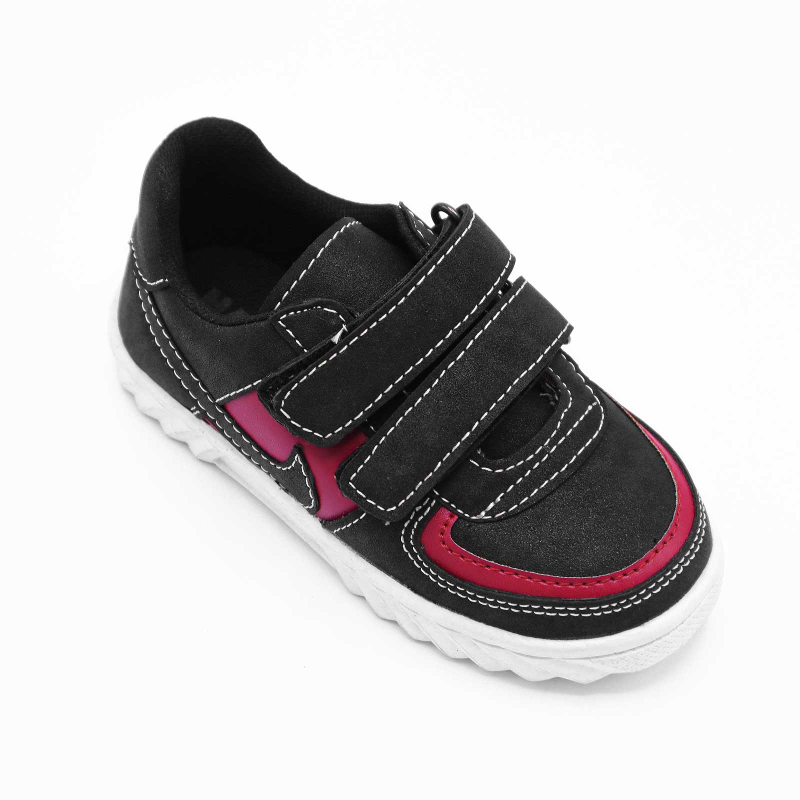 Kids Black Velcro Sneakers