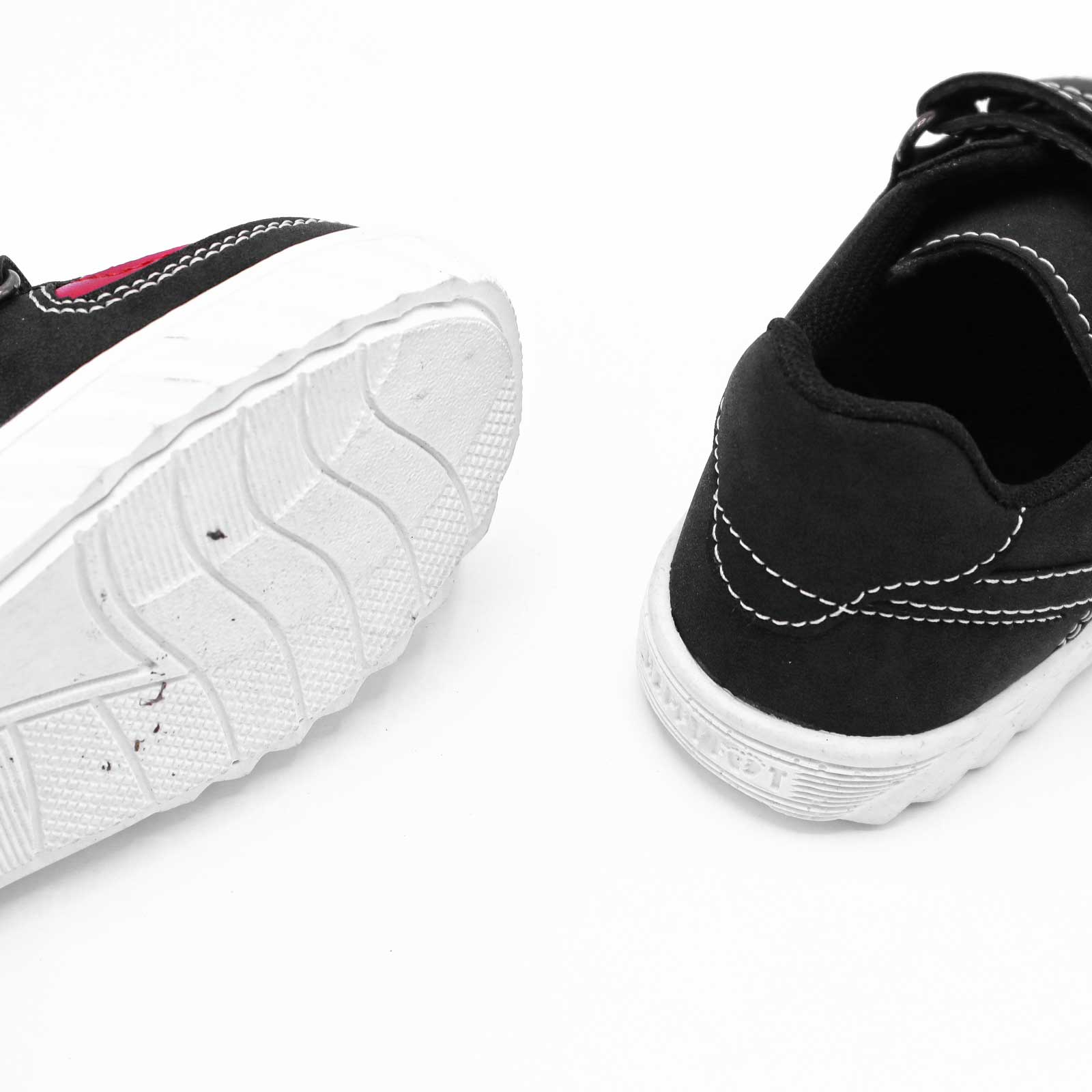 Kids Black Velcro Sneakers