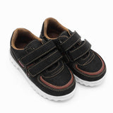 Kids Black Velcro Sneakers