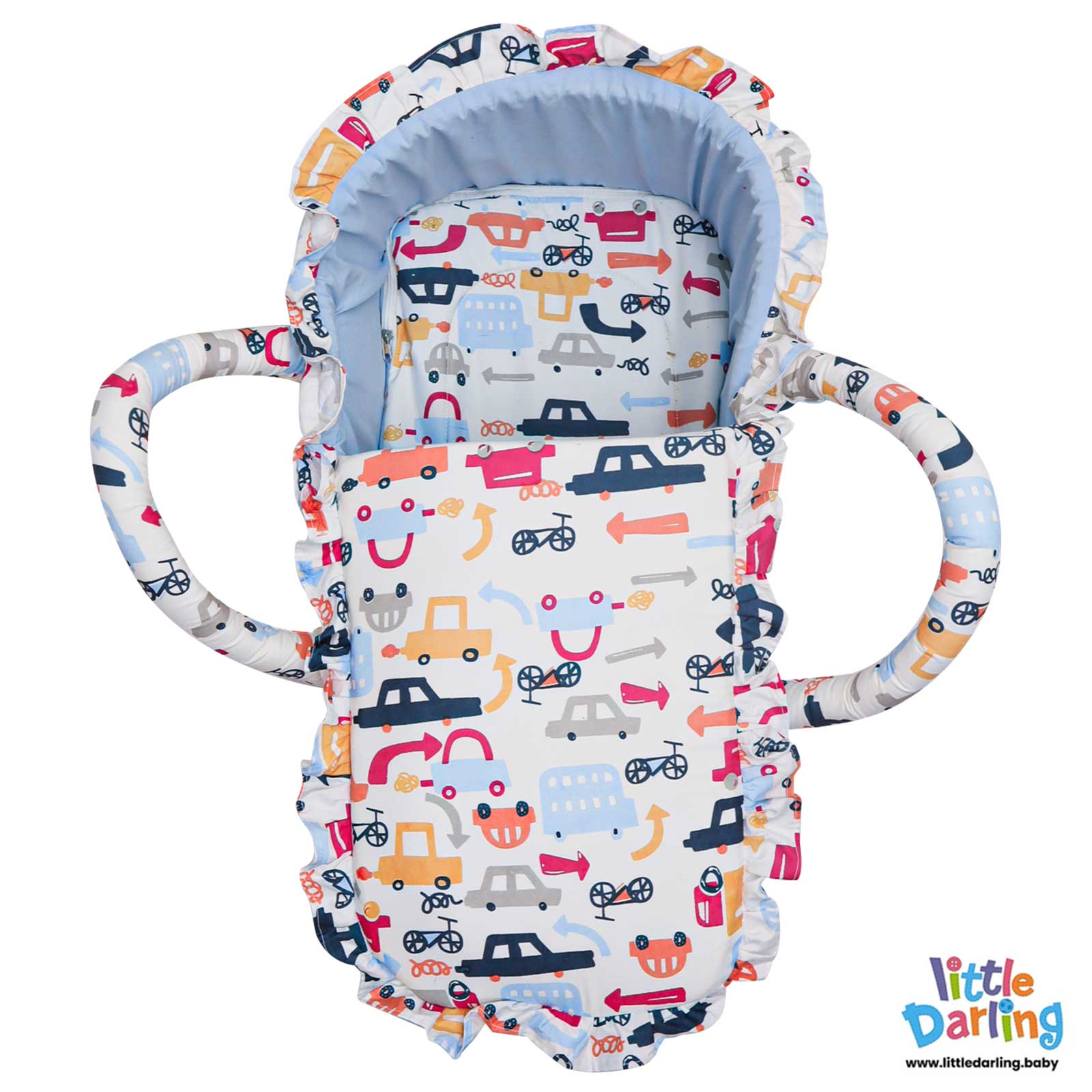 Infant Moses Basket Cars Print by Little Darling