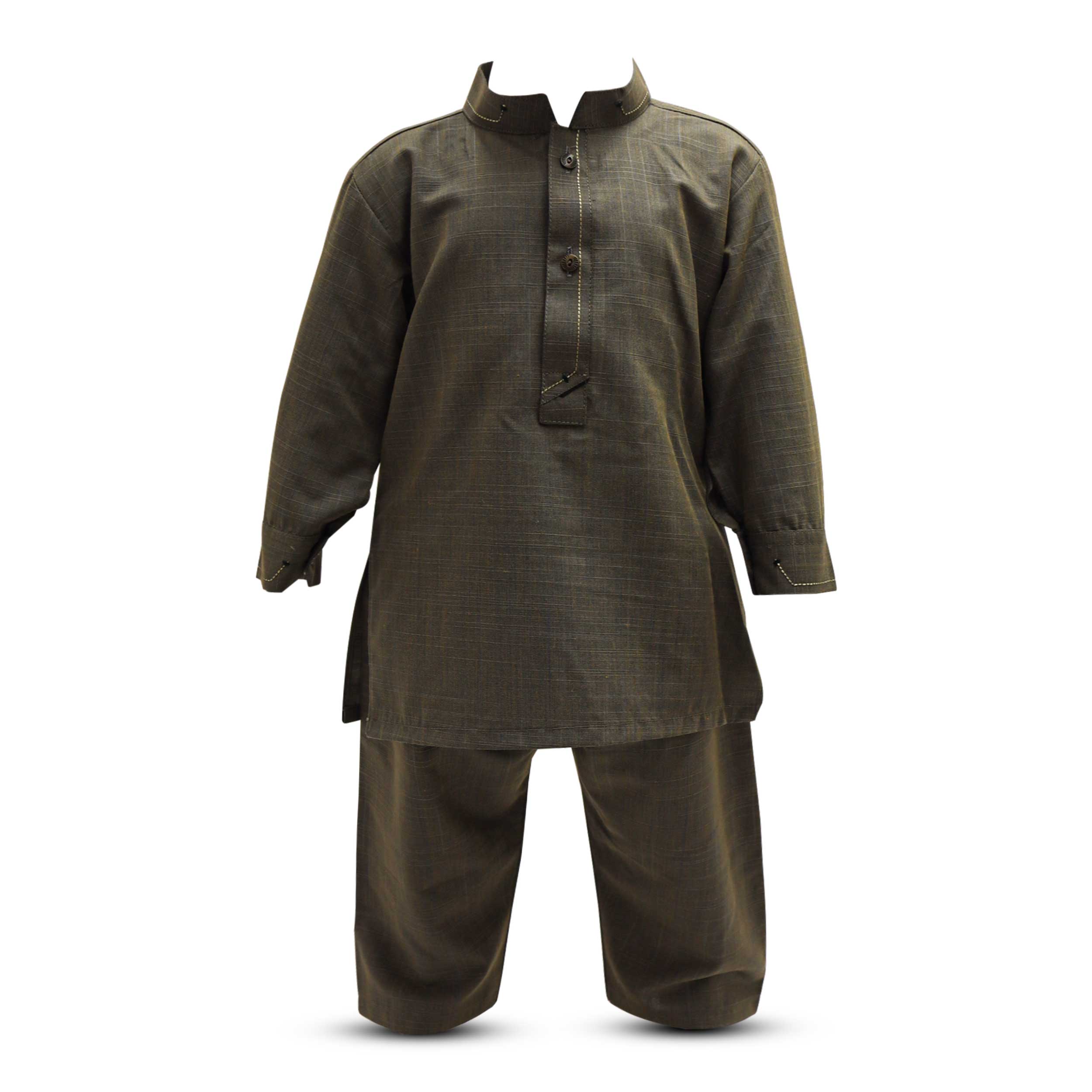 Baby Boys Brown Kurta Pajama Set by Little Darling