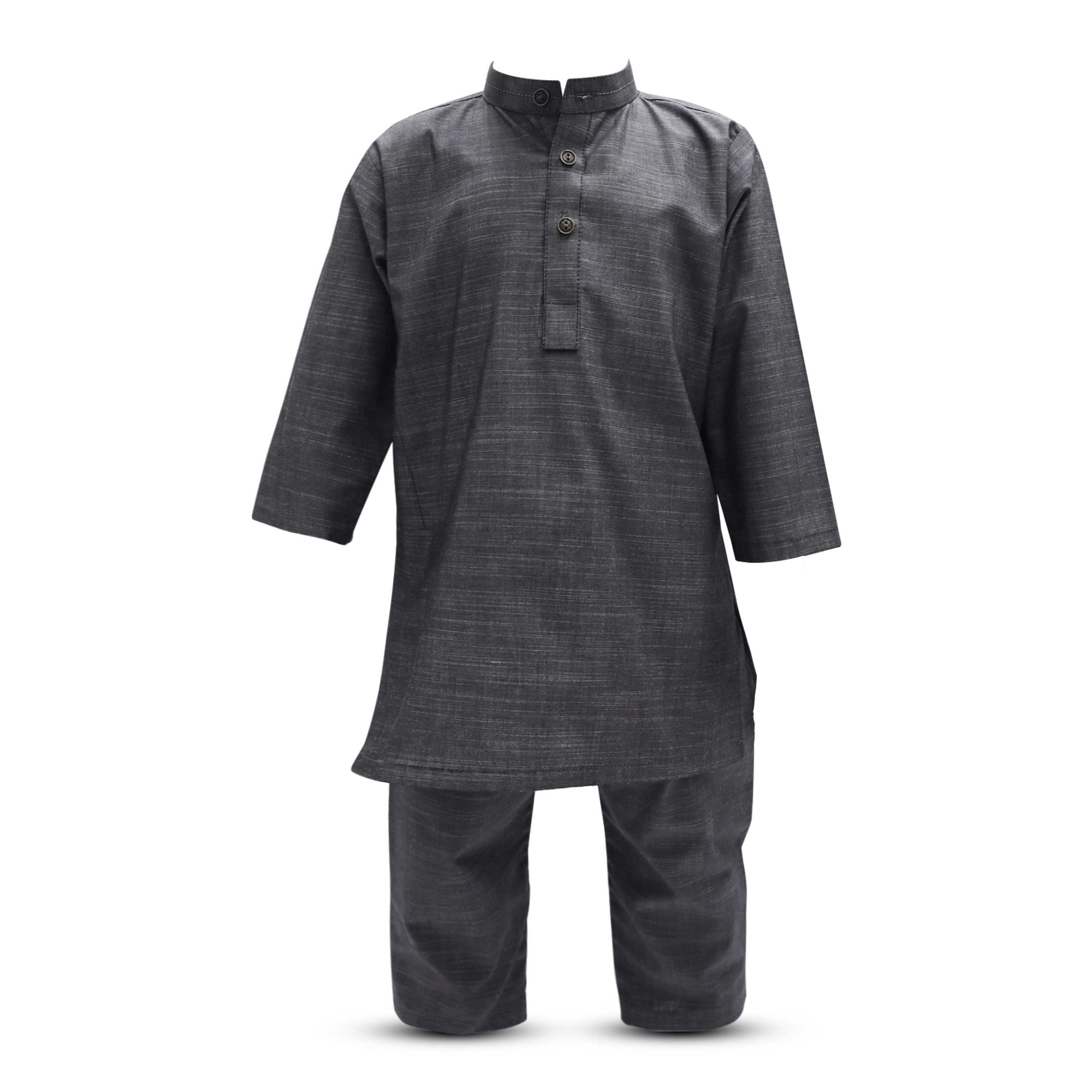 Baby Boys Grey Kurta Pajama Set by Little Darling