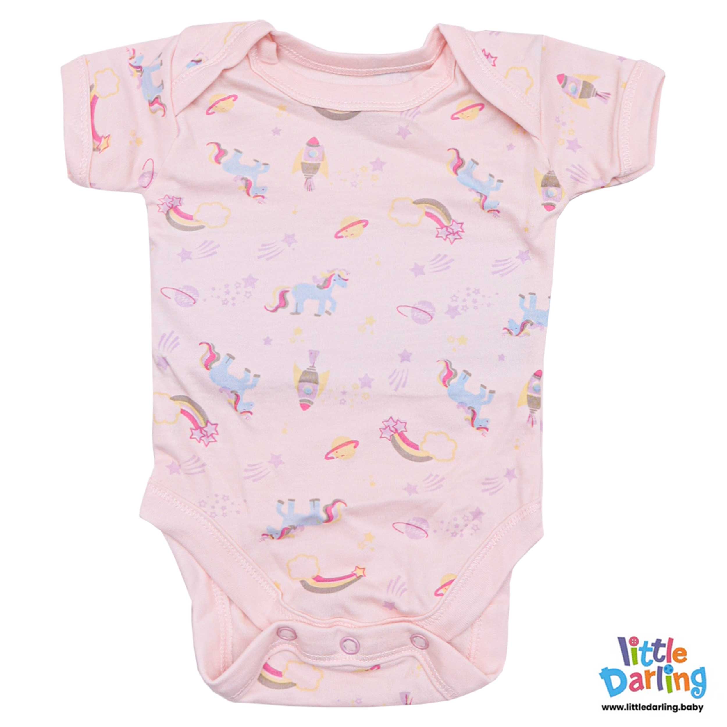 Bodysuit Short Sleeves Pk Of 3 Unicorn by Little Darling