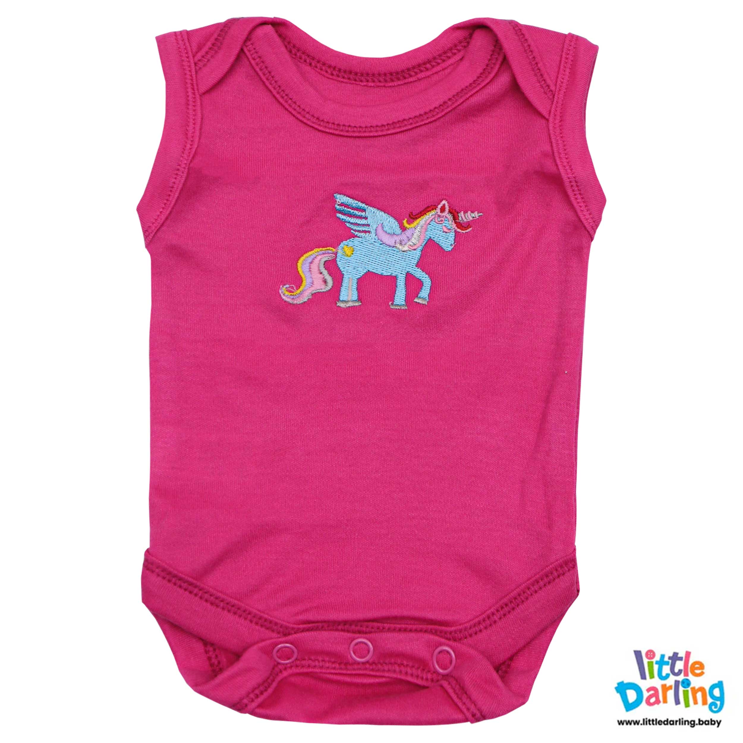 Bodysuit Pk Of 3 Sleeveless Unicorn by Little Darling