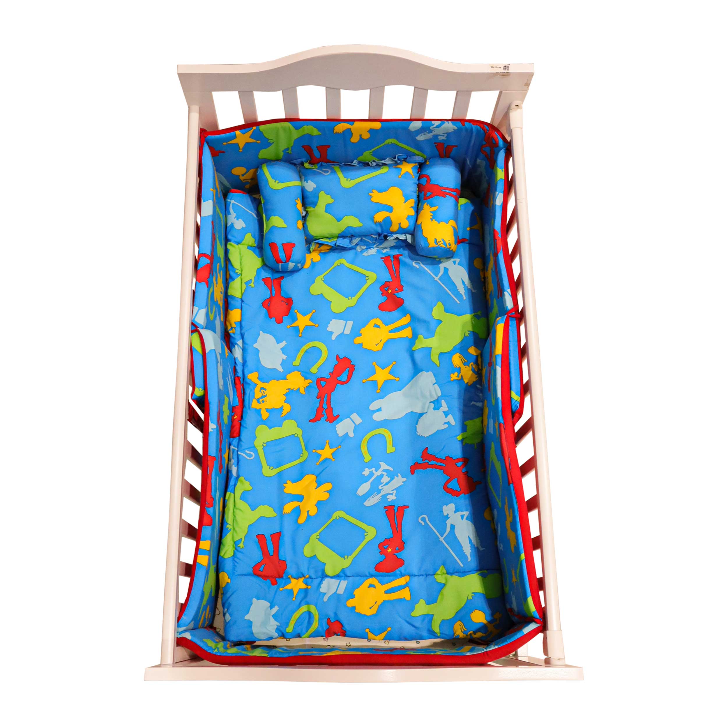 Cot Bumper & Bedding Set Blue Cartoon by Little Darling