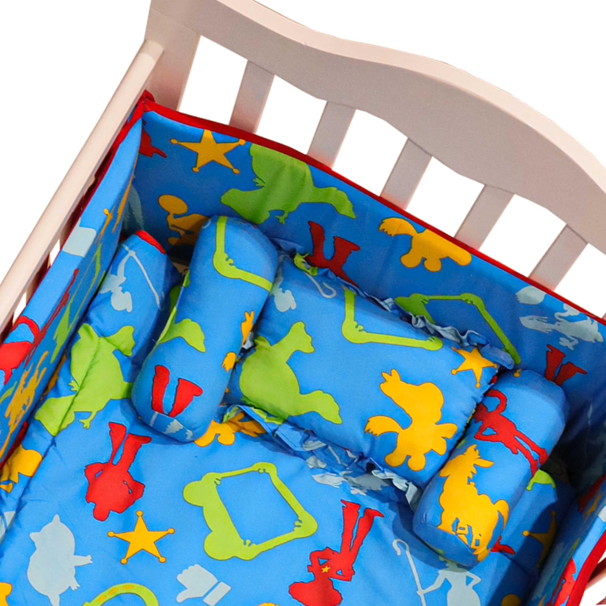 Cot Bumper & Bedding Set Blue Cartoon by Little Darling