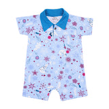 Baby Polo Romper Flower & Heart Print | Little Darling
