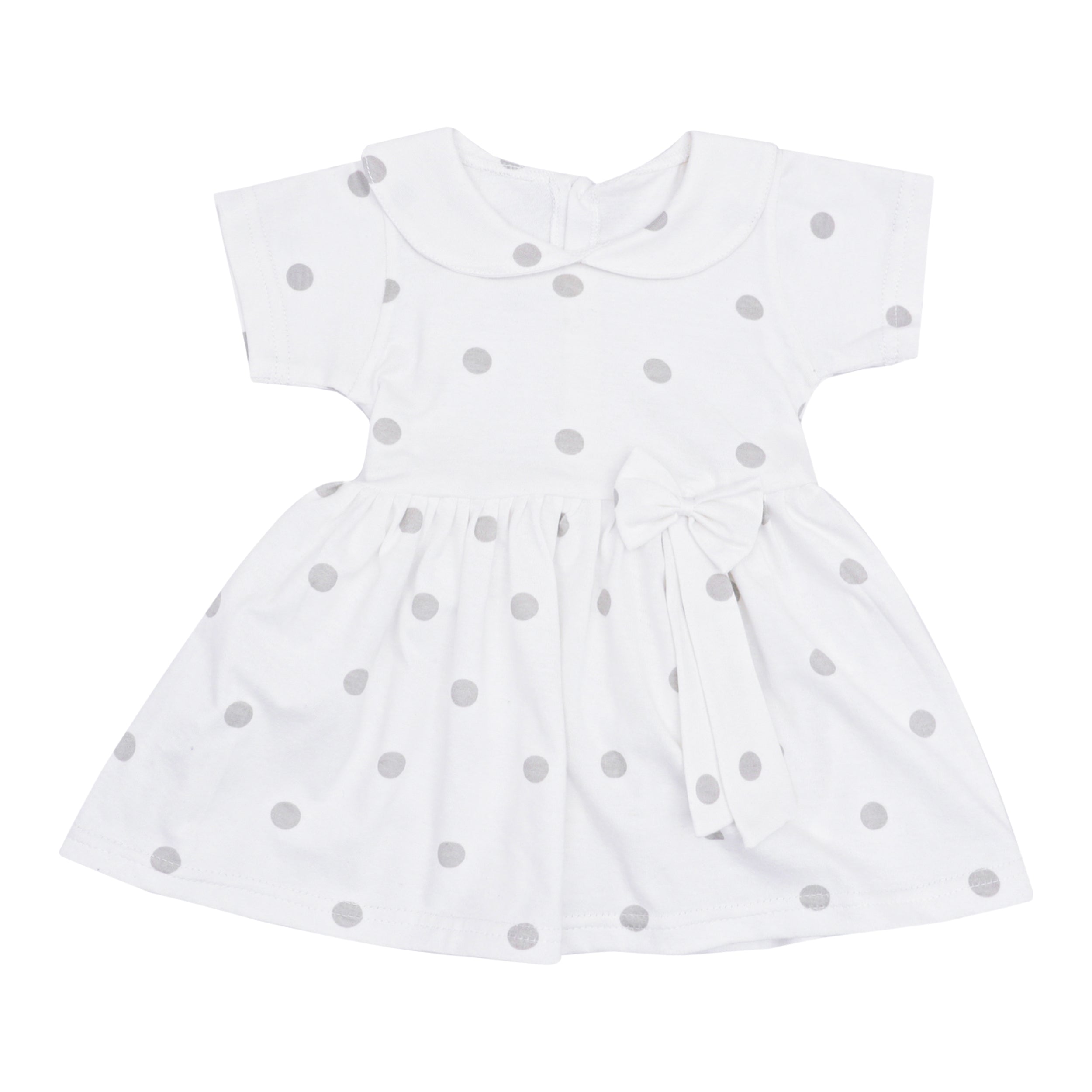 Baby Girl Polka Dot Frock with Bow Soft Cotton