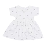 Baby Girl Polka Dot Frock with Bow Soft Cotton