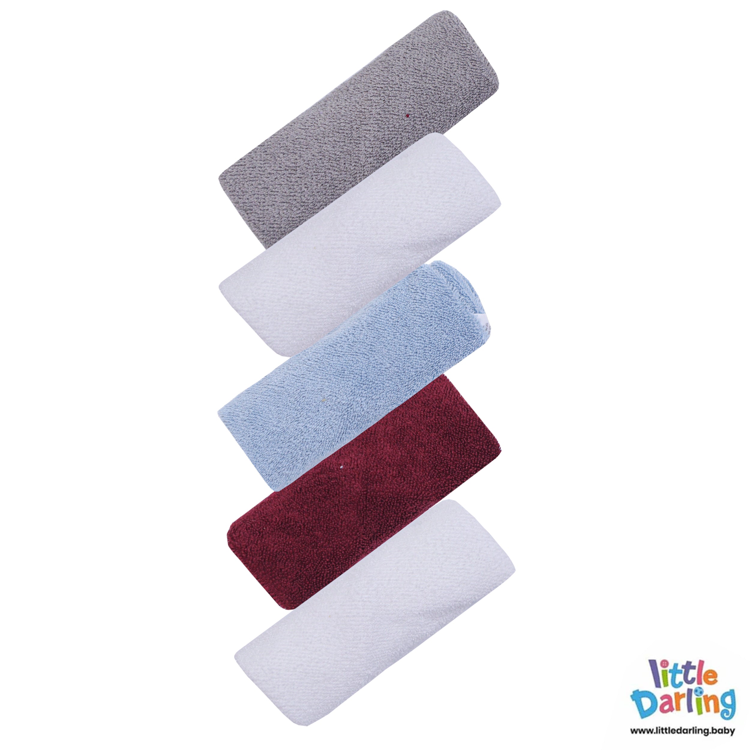 Soft Baby Wash Cloth Set Pack of 5 by Little Darling