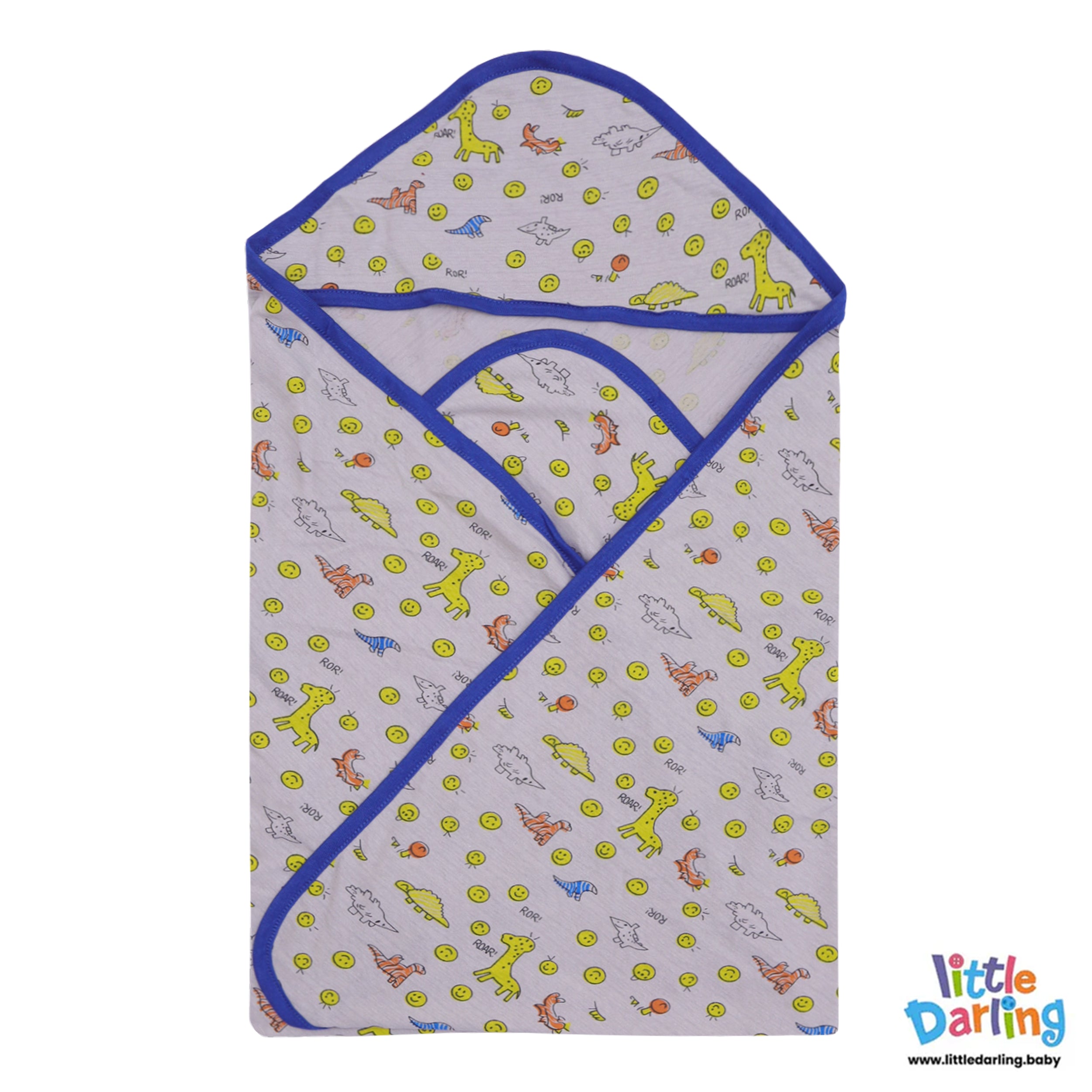 Baby Wrapper with Hood Dino Print by Little Darling