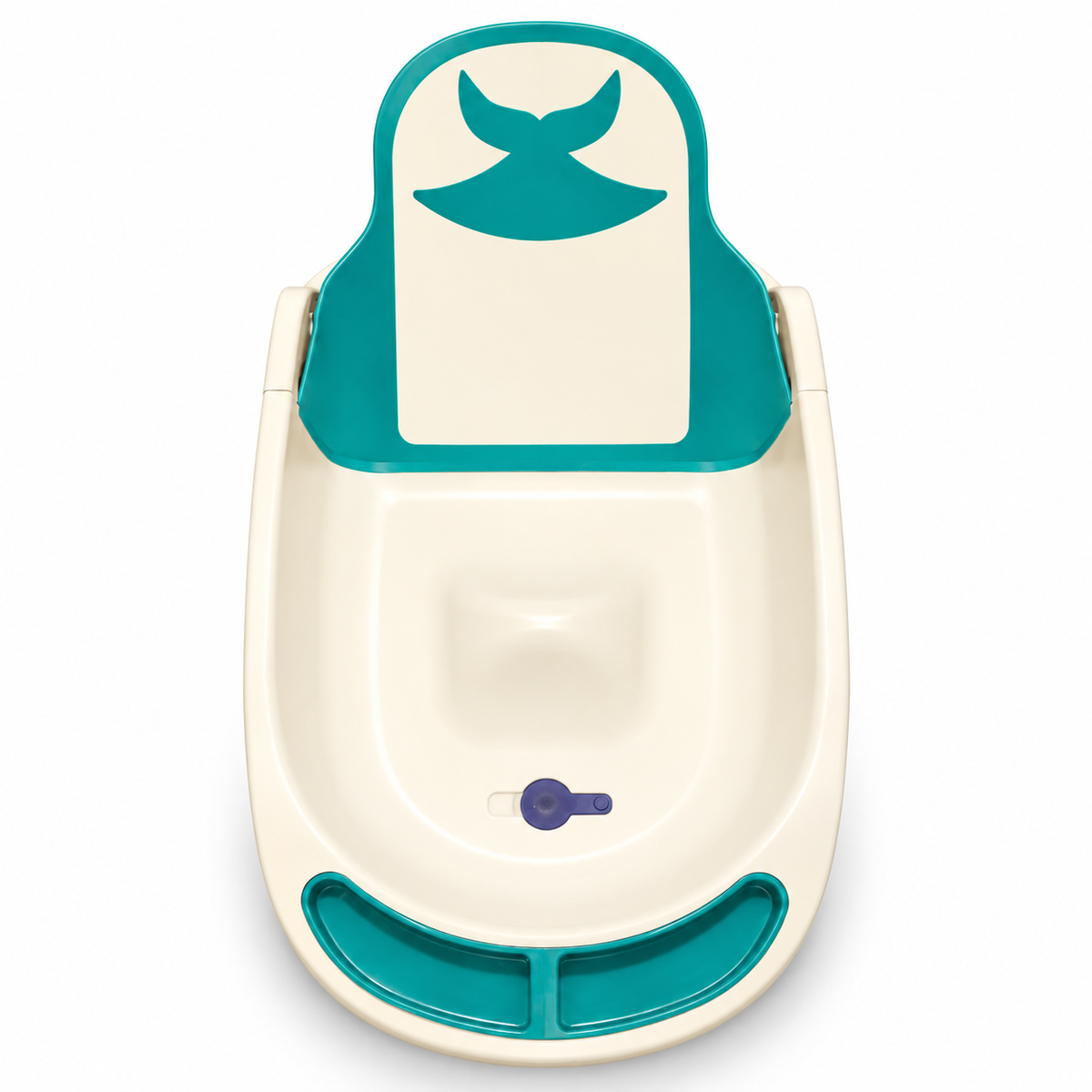 Baby Bath Seat with Back Support Ivory & Teal