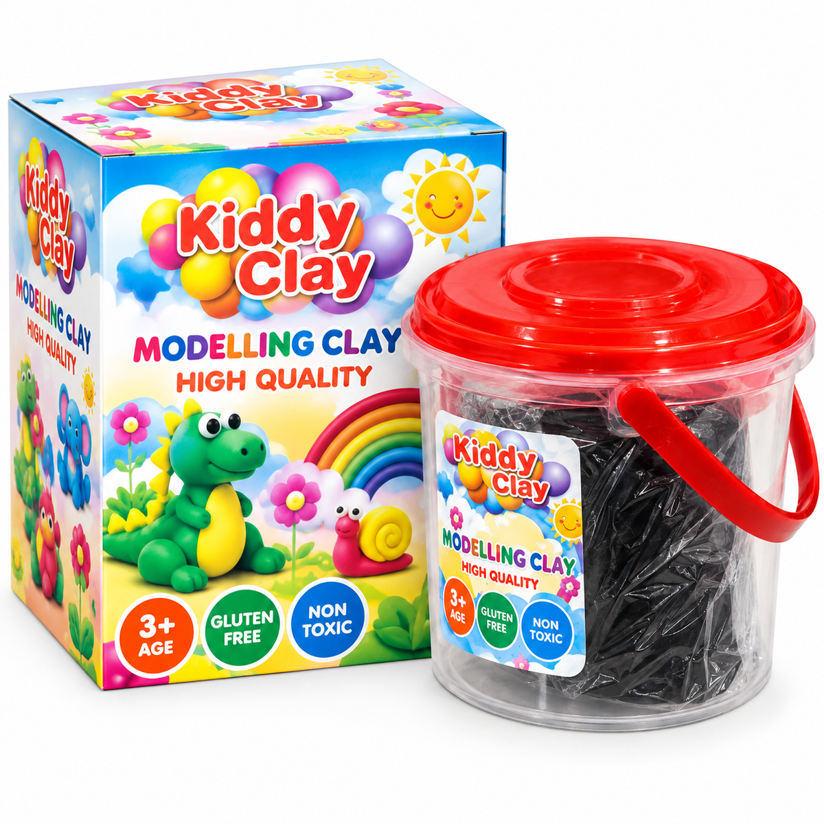 Kiddy Black Modelling Clay Bucket Set for Kids