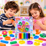 Kiddy Clay Modelling Clay Set  12 Colors & Moulds