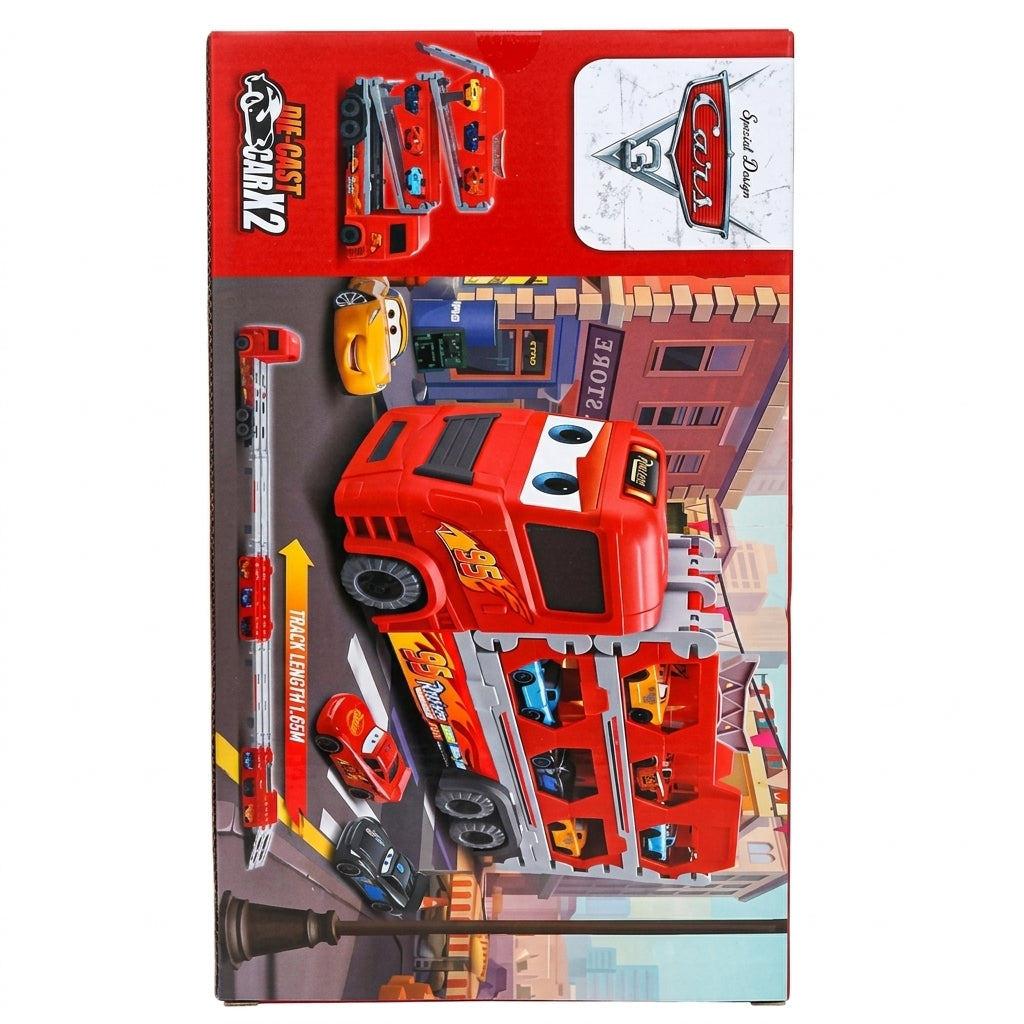 Kids Racing Car Transporter Track Set
