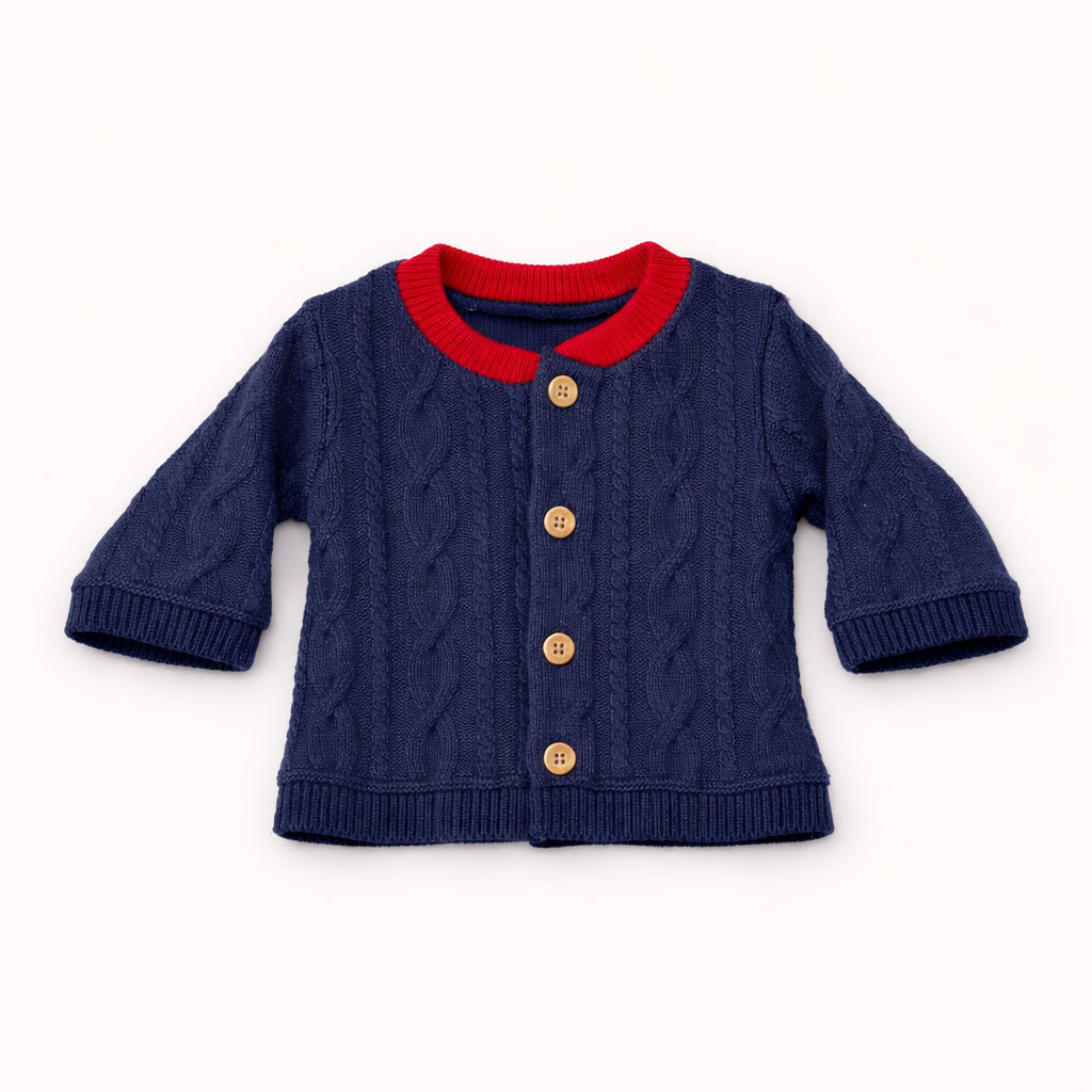 4 Pcs Knitted Gift Set Navy Blue by Little Darling