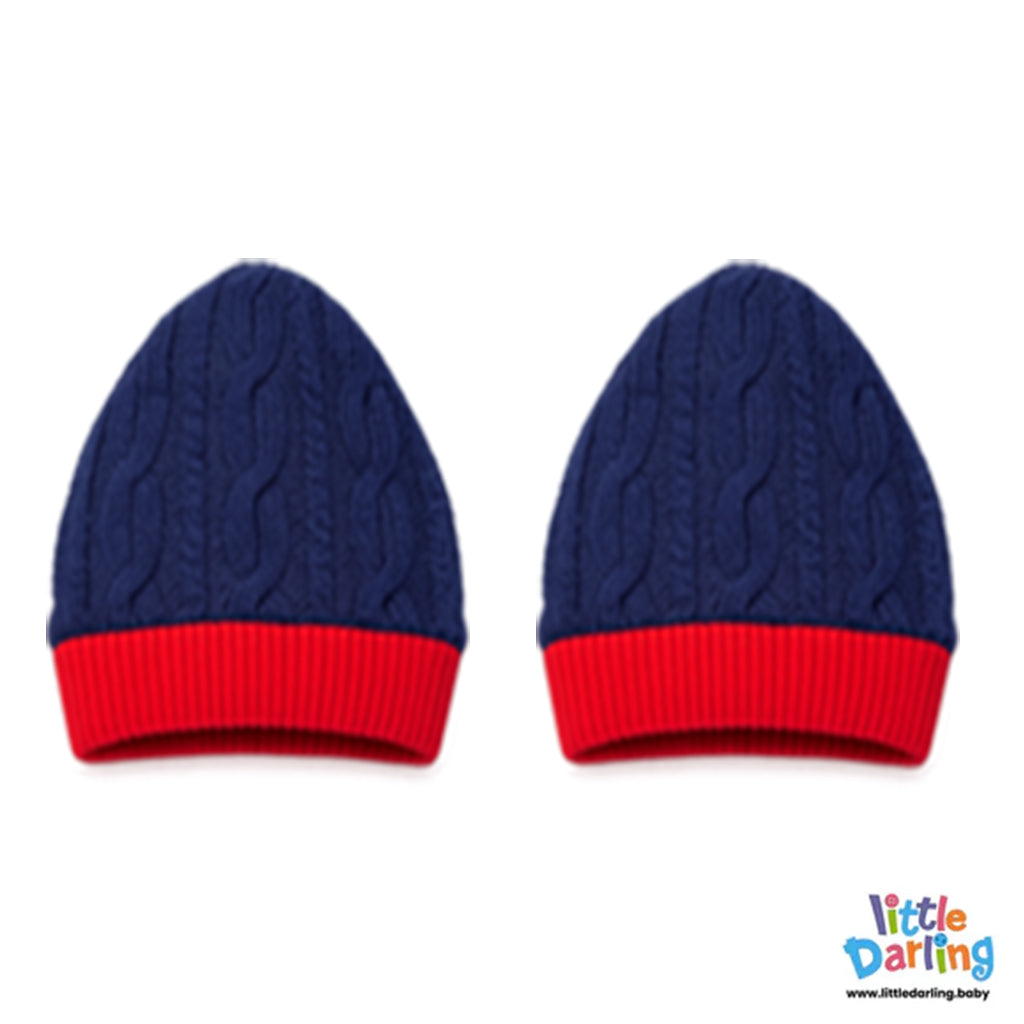4 Pcs Knitted Gift Set Navy Blue by Little Darling