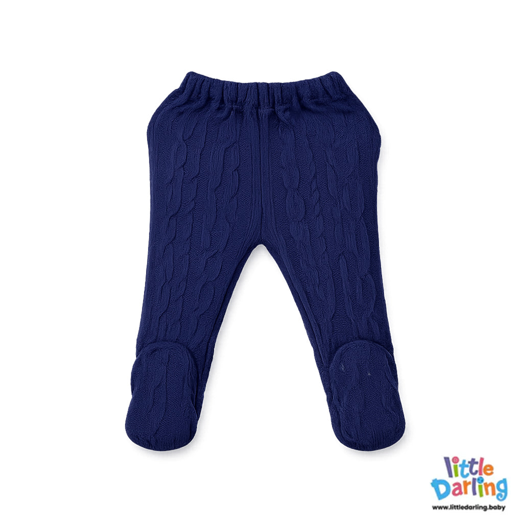 4 Pcs Knitted Gift Set Navy Blue by Little Darling