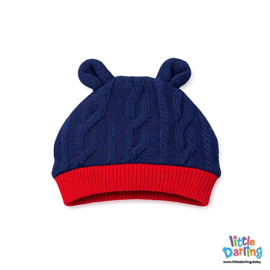 4 Pcs Knitted Gift Set Navy Blue by Little Darling