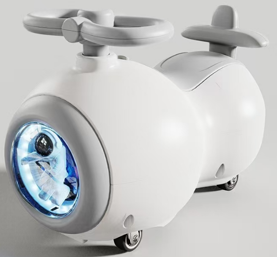 Toddler Ride-On Airplane Scooter with LED Light