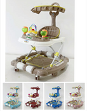 Multicolor Baby Walker with Playful Toys and Adjustable Canopy
