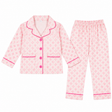 Kids Floral Printed Night Suit Cream & Pink