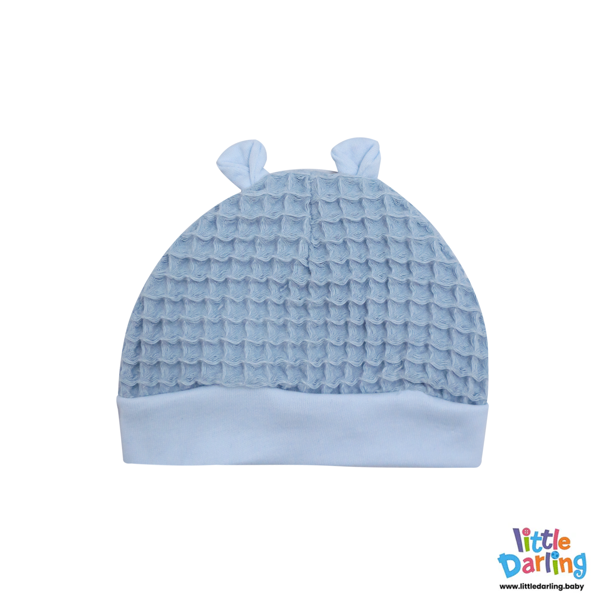 Baby Woolen Waffle Knit 4-Piece Giftset Blue by Little Darling