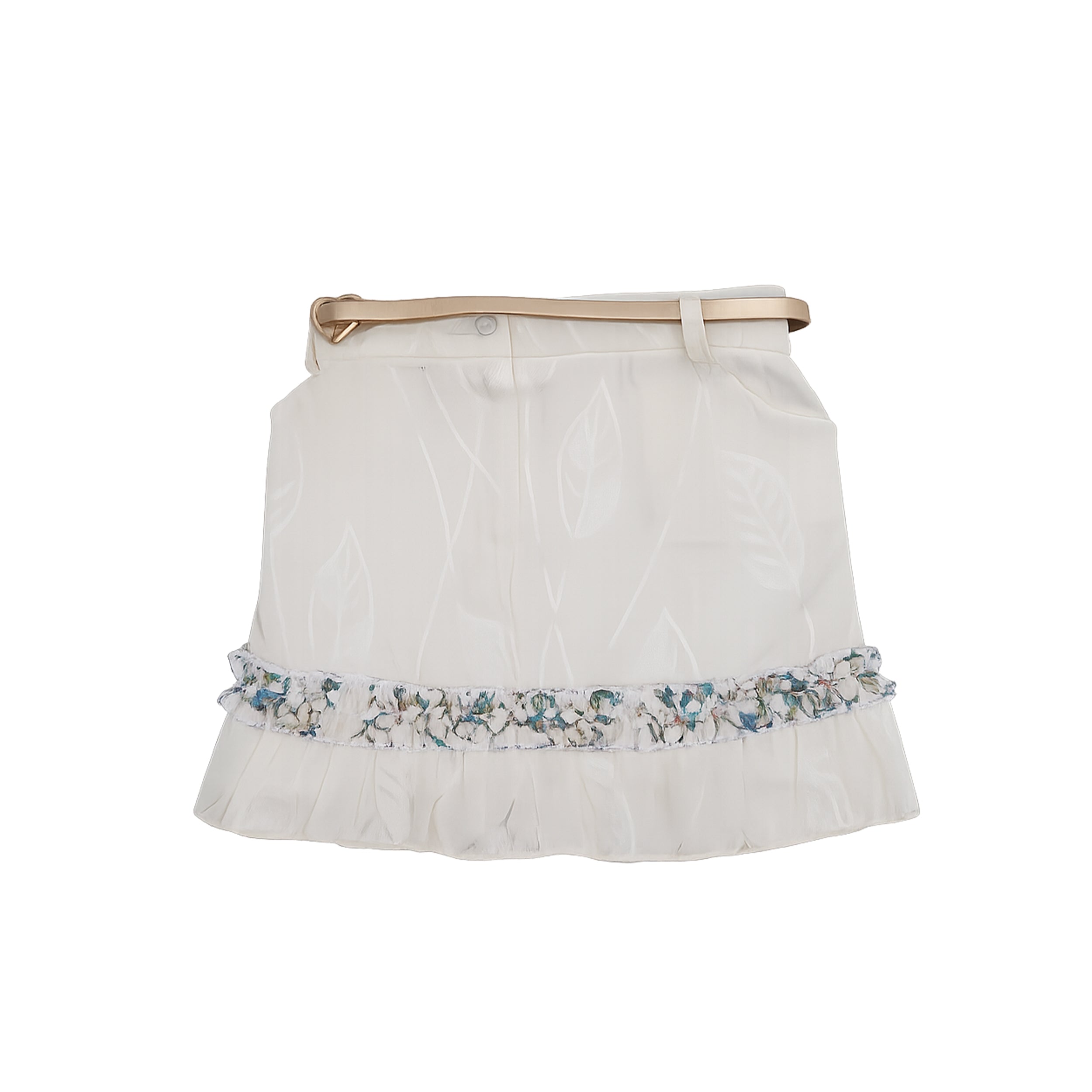 Girls Teal Floral Top & Cream Skirt 2 Piece Set